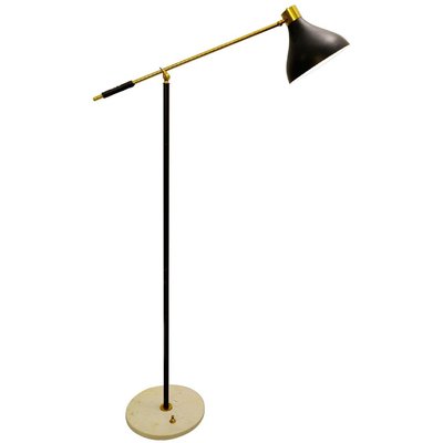 Floor Lamp Marble Base and a Brass Arm from Stilnovo, 1950s-FGA-922592