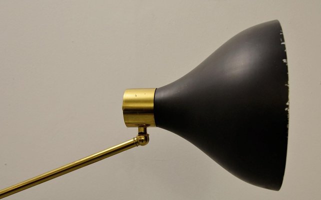 Floor Lamp Marble Base and a Brass Arm from Stilnovo, 1950s-FGA-922592