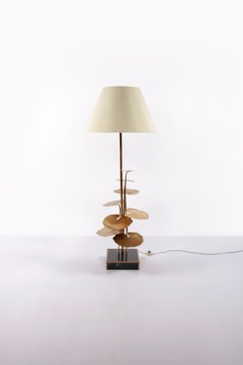 Floor Lamp of Gilded Brass with Marble Base from Maison Jansen, France, 1970s-EZZ-1412165