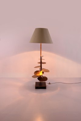 Floor Lamp of Gilded Brass with Marble Base from Maison Jansen, France, 1970s-EZZ-1412165