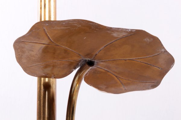 Floor Lamp of Gilded Brass with Marble Base from Maison Jansen, France, 1970s-EZZ-1412165