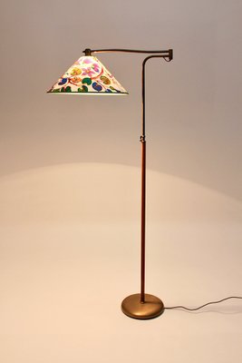 Floor Lamp & Vienna Shade with Josef Frank Fabric by J.T.kalmar Neolift, 1946-NB-1337953