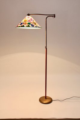 Floor Lamp & Vienna Shade with Josef Frank Fabric by J.T.kalmar Neolift, 1946-NB-1337953