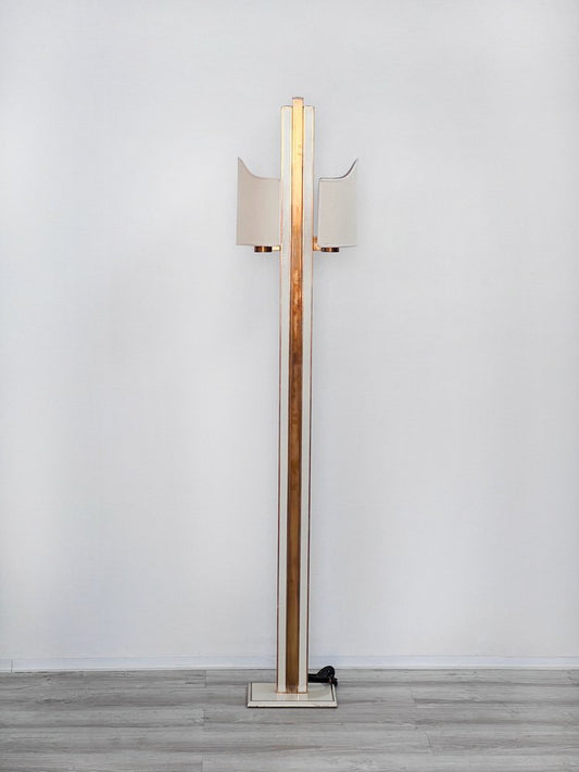 Floor Lamp with Brass Profiles, 1960s