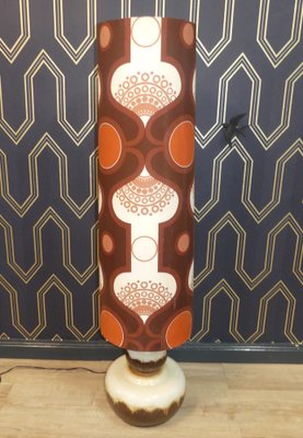 Floor Lamp with Ceramic Base and Space Age Shade, 1970s-AFE-965061