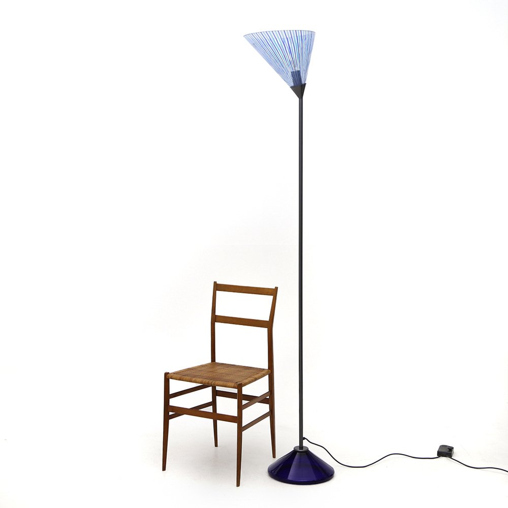 Floor Lamp with Glass Base and Diffuser by Carlo Bartoli for Antonangeli, 1980s