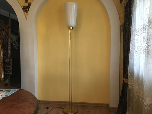 Floor Lamp with Glass Shade, 1970s-WQQ-685137