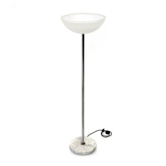 Floor Lamp with Marble Base and Murano Glass Diffuser, 1970s