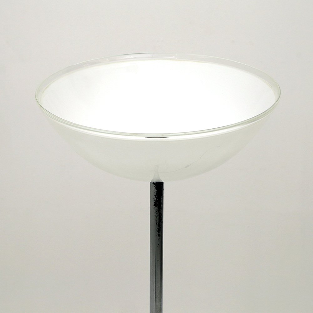 Floor Lamp with Marble Base and Murano Glass Diffuser, 1970s