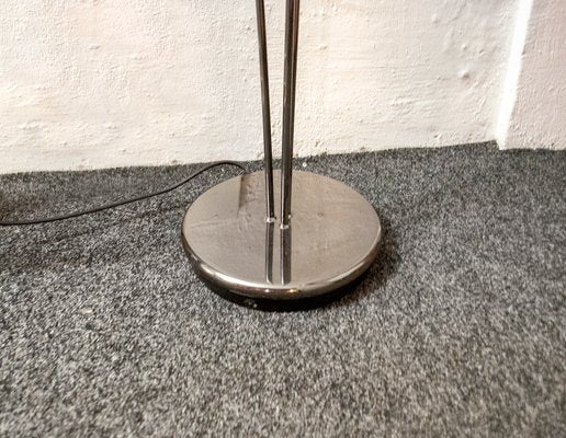 Floor Lamp with Three Metal Lights and Rifle Cane Finish, Italy, 1980s-VCV-992751