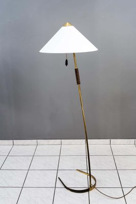 Floor Lamp with Wood Handle by Rupert Nikoll, 1950s-SPD-1131464