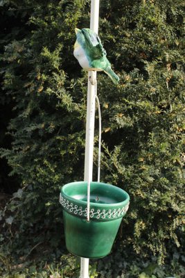 Floor Lamp with Wrought Iron and Ceramic Bird, 1950s-WEQ-1339077