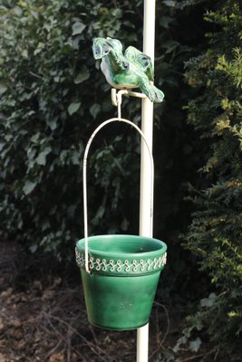 Floor Lamp with Wrought Iron and Ceramic Bird, 1950s-WEQ-1339077