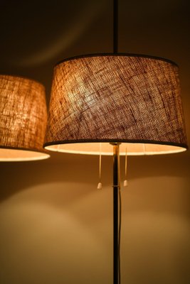 Floor Lamps in Brass and Original Lamp Shades attributed to Hans-Agne Jakobsson, 1950s-SC-2039392