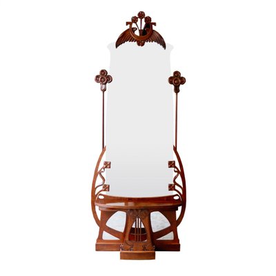 Floor Mirror with a Console from Jugendstil-WMV-1127132