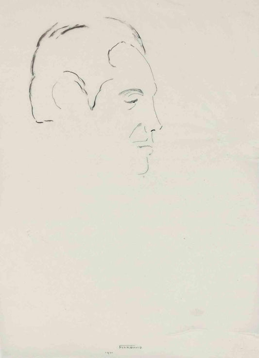 Flor David, Portrait, Drawing, Mid 20th Century