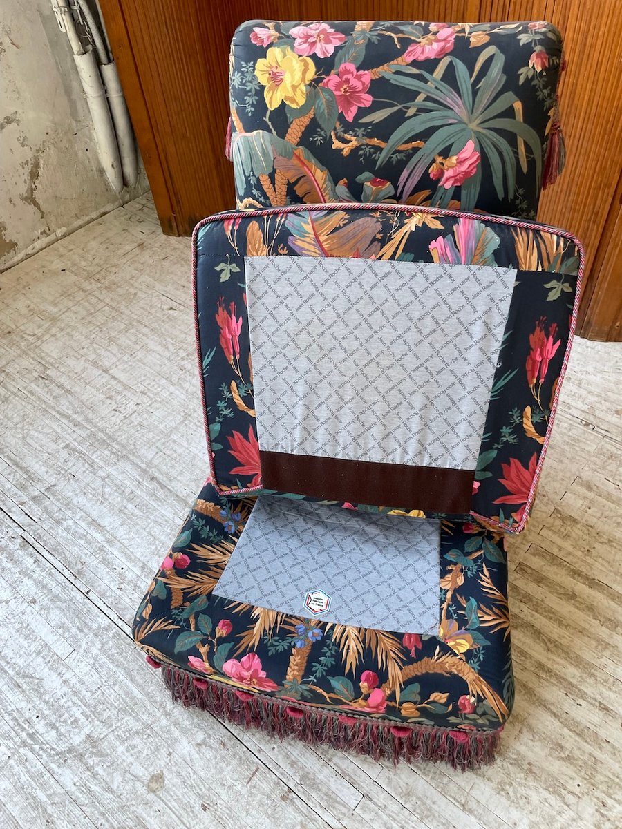 Floral Armchair by Jean Roche, 1980s