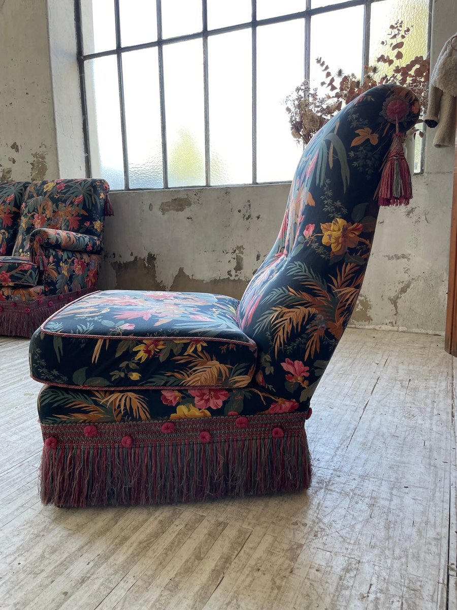 Floral Armchair by Jean Roche, 1980s