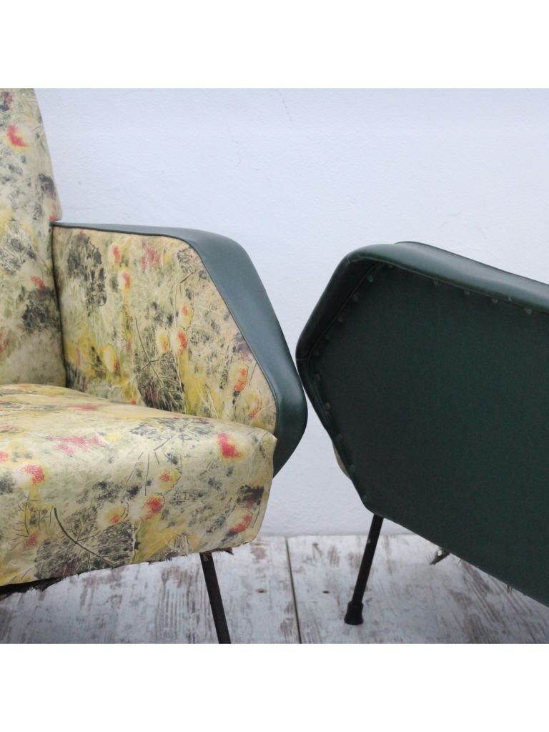 Floral Armchairs, 1950s, Set of 2