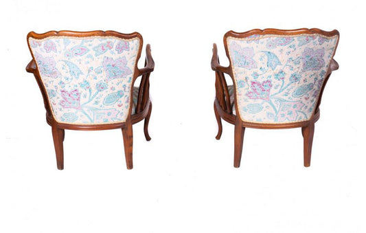 Floral Armchairs, Set of 2