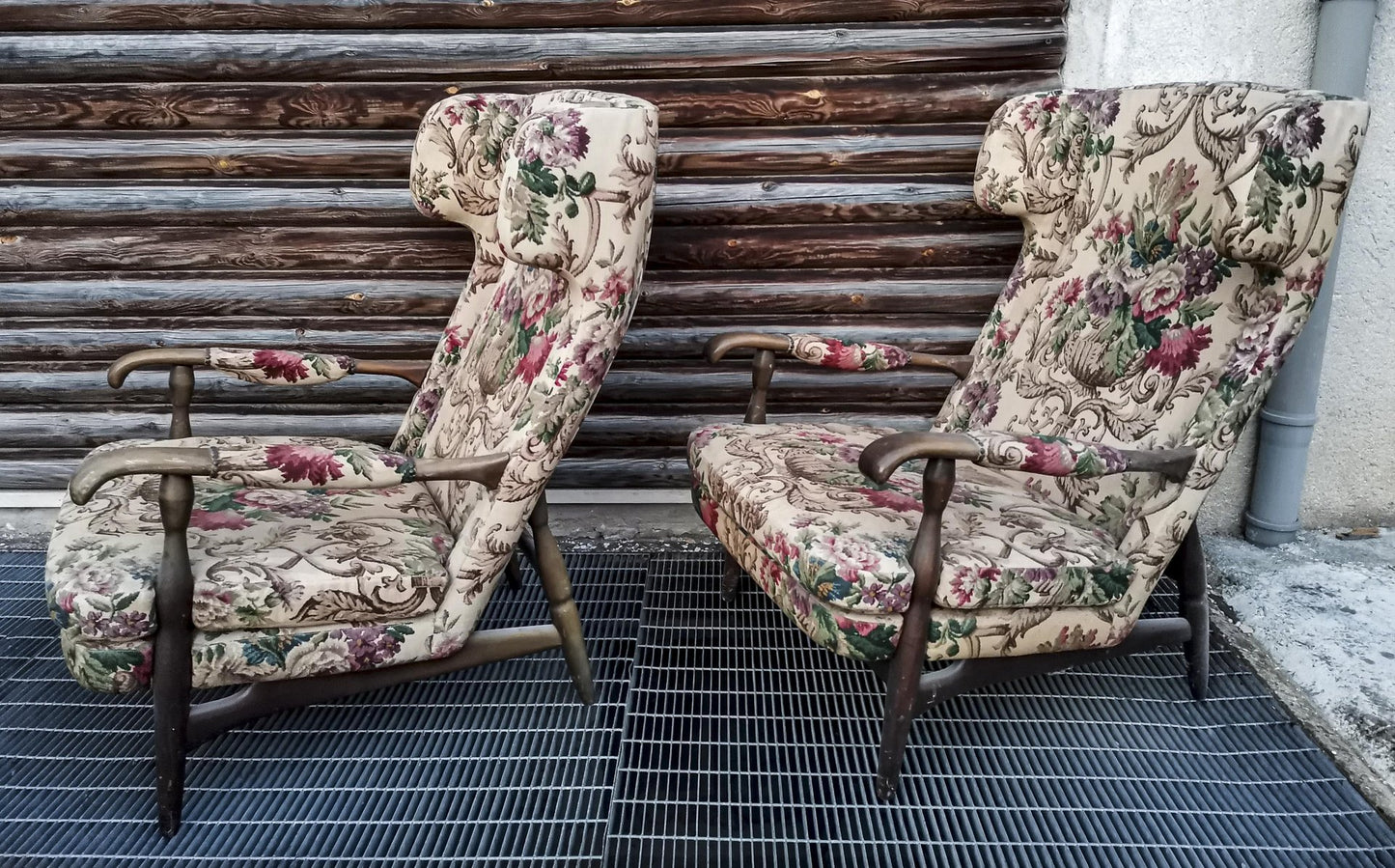 Floral Armchairs, Set of 2