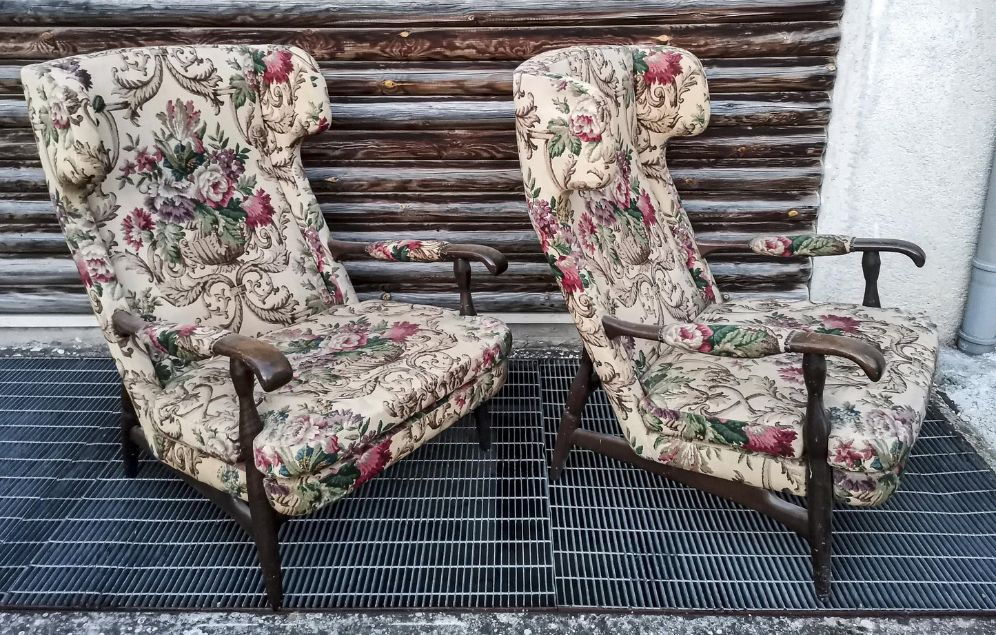 Floral Armchairs, Set of 2