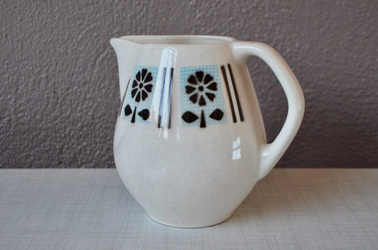 Floral Ceramic Pitcher from Monika, 1950s