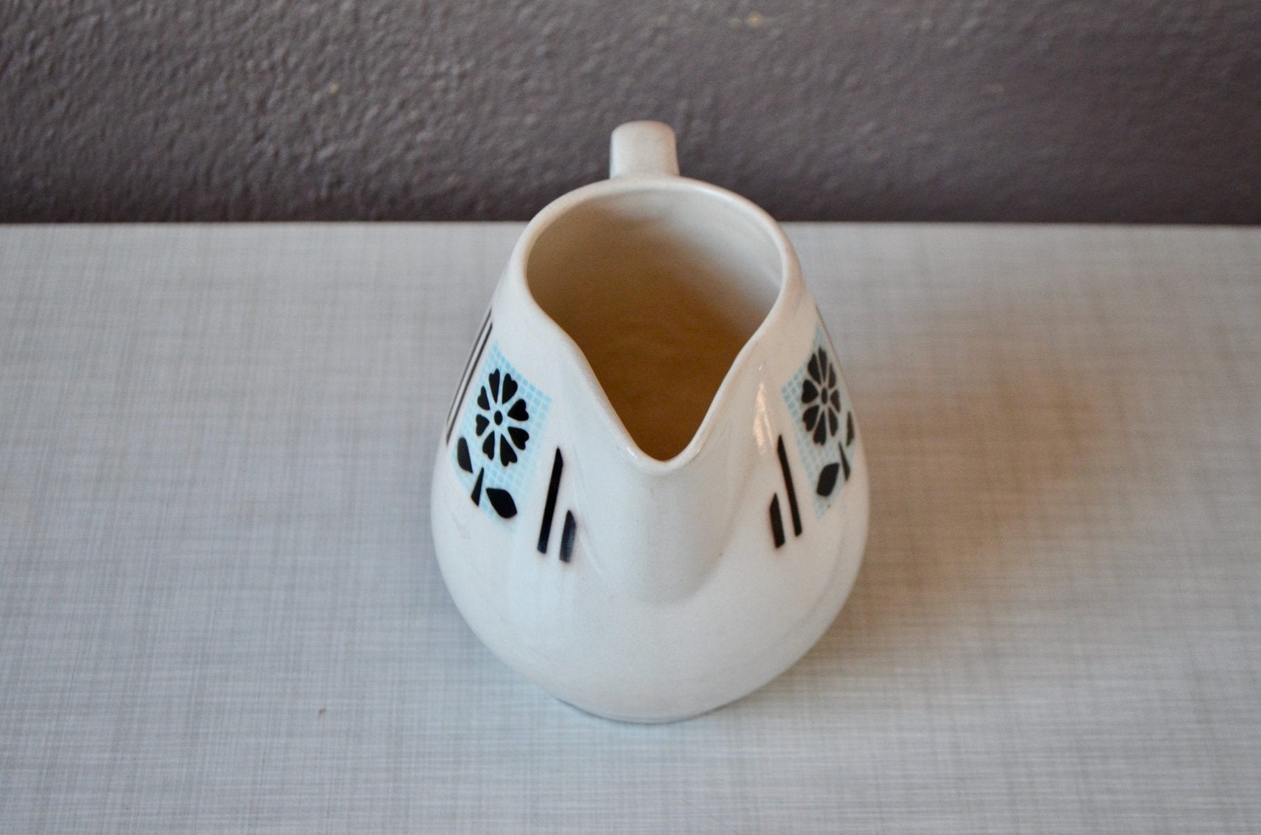 Floral Ceramic Pitcher from Monika, 1950s