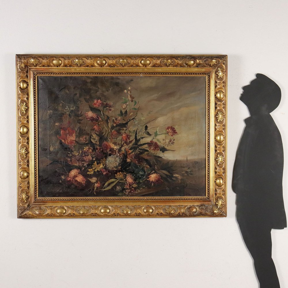 Floral Composition, 20th Century, Oil on Canvas, Framed