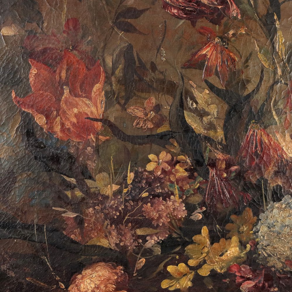 Floral Composition, 20th Century, Oil on Canvas, Framed