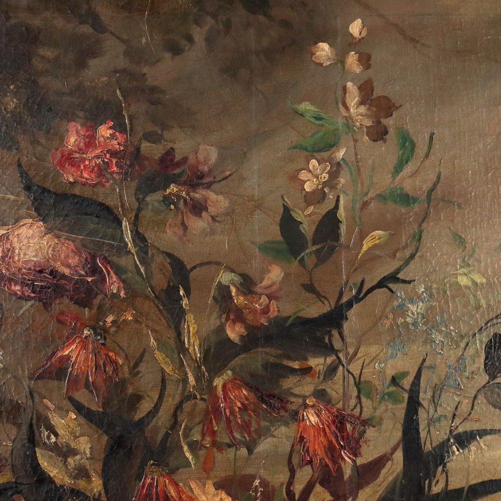 Floral Composition, 20th Century, Oil on Canvas, Framed