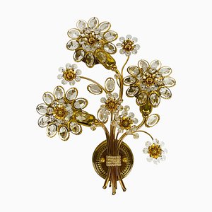 Floral Crystal Glass Sconce from Palwa, Germany, 1960s-PUK-1008162