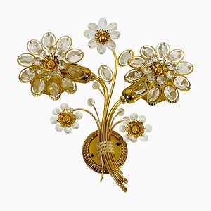 Floral Crystal Glass Sconce from Palwa, Germany, 1960s-PUK-826866