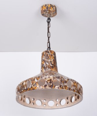 Floral Earthenware Pendant Lamp, 1960s-GCG-1075987