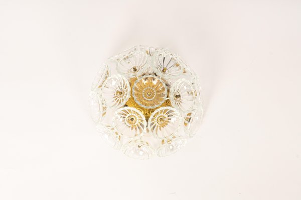 Floral Glass and Brass Sputnik Flush Mount, Germany, 1960s-UGR-1159889