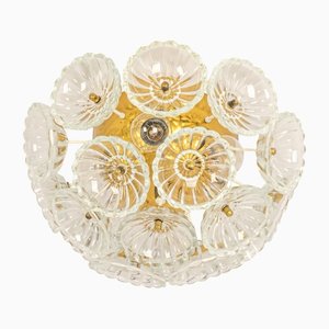 Floral Glass and Brass Sputnik Flush Mount, Germany, 1960s-UGR-1159889