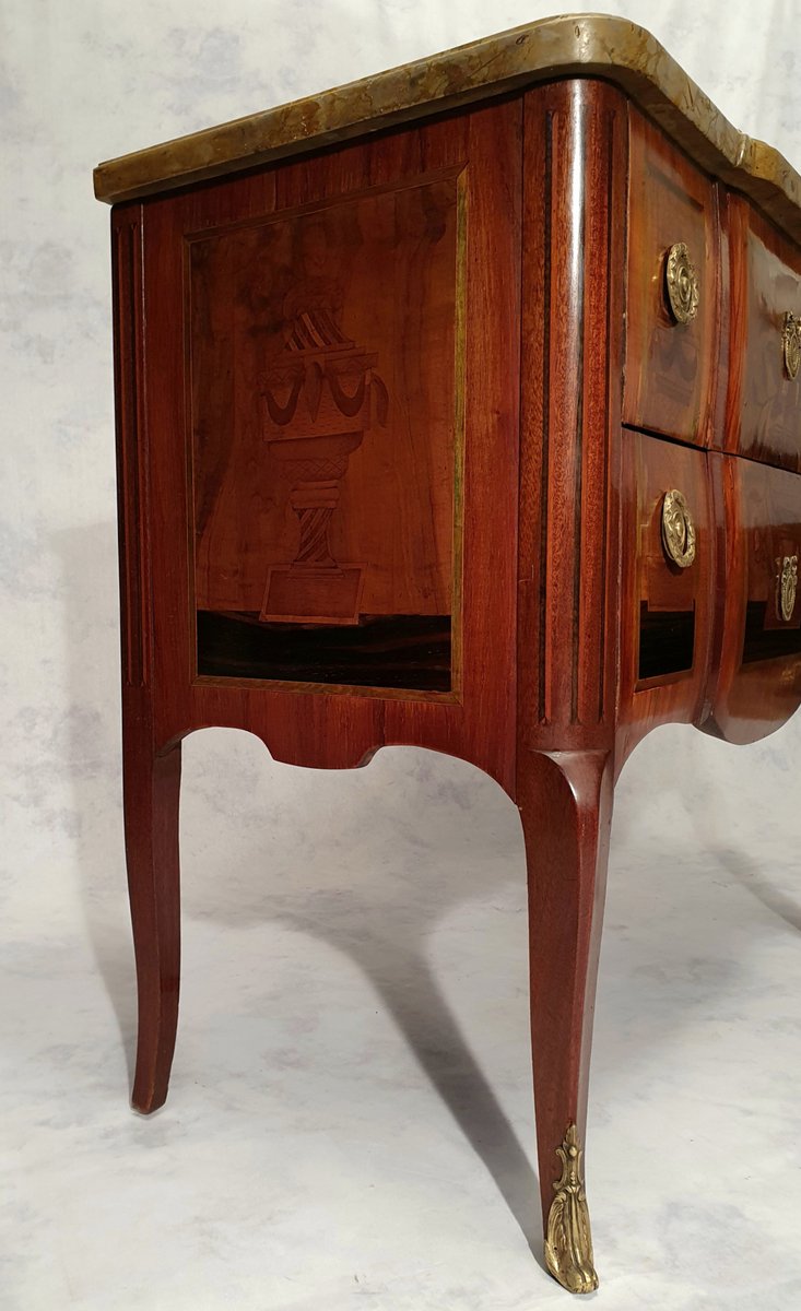 Floral Marquetry Rosewood Chest of Drawers