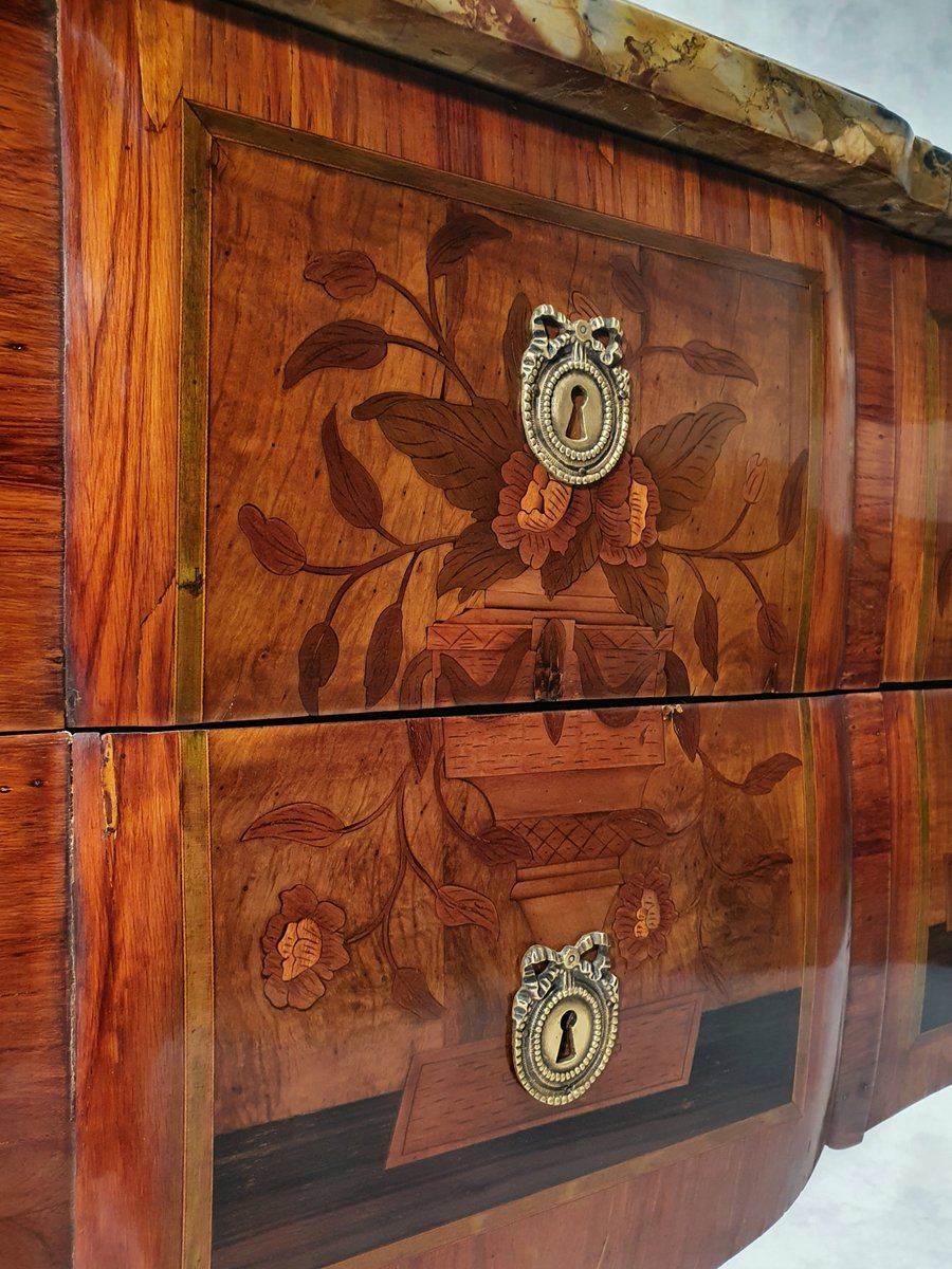 Floral Marquetry Rosewood Chest of Drawers