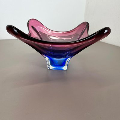 Floral Murano Glass Bowl Centerpiece from Fratelli Toso, Italy, 1970s-QZ-1256942