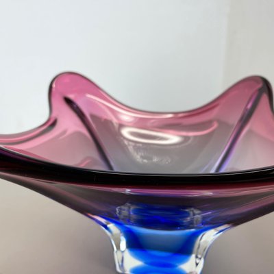 Floral Murano Glass Bowl Centerpiece from Fratelli Toso, Italy, 1970s-QZ-1256942