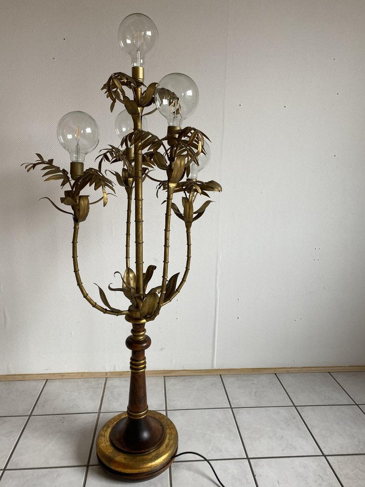 Floral Palm Floor Lamp in Hans Kögl Style, 1960s