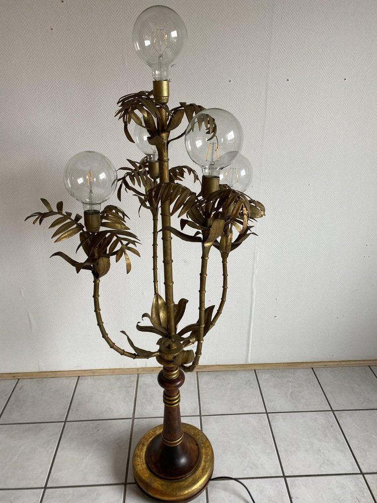 Floral Palm Floor Lamp in Hans Kögl Style, 1960s