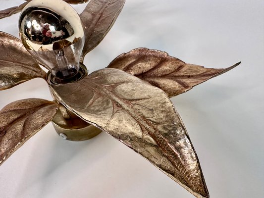 Floral-Shaped Brass Leaf Sconce by Willy Daro for Massive, Belgium, 1960s-JP-1793166