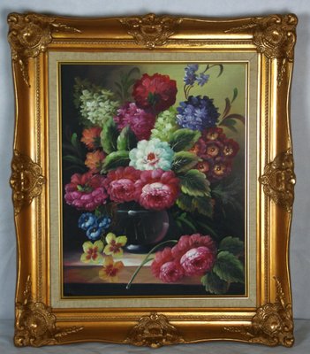 Floral Still Life, Gouache & Watercolor, Framed-ZYI-1226674