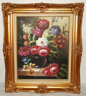 Floral Still Life, Gouache & Watercolor, Framed-ZYI-1226674