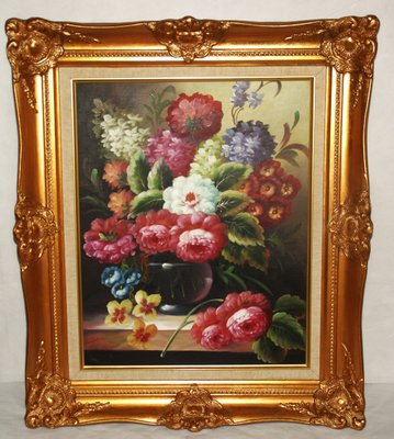 Floral Still Life, Gouache & Watercolor, Framed-ZYI-1226674