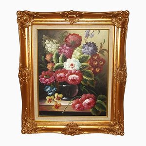 Floral Still Life, Gouache & Watercolor, Framed-ZYI-1226674