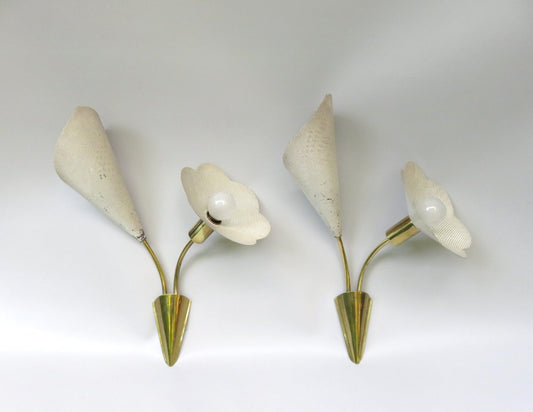 Floral Wall Lights, 1950s, Set of 2