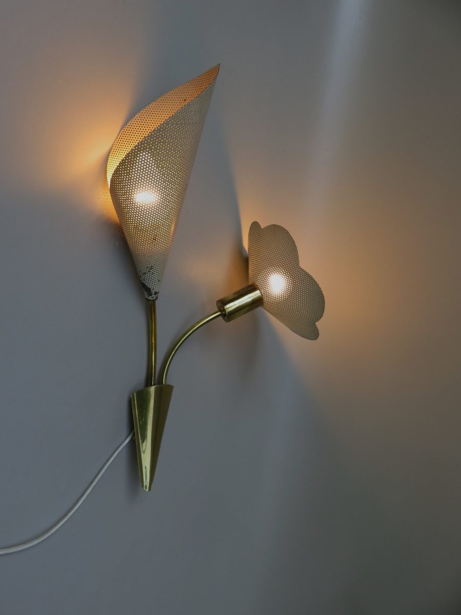 Floral Wall Lights, 1950s, Set of 2