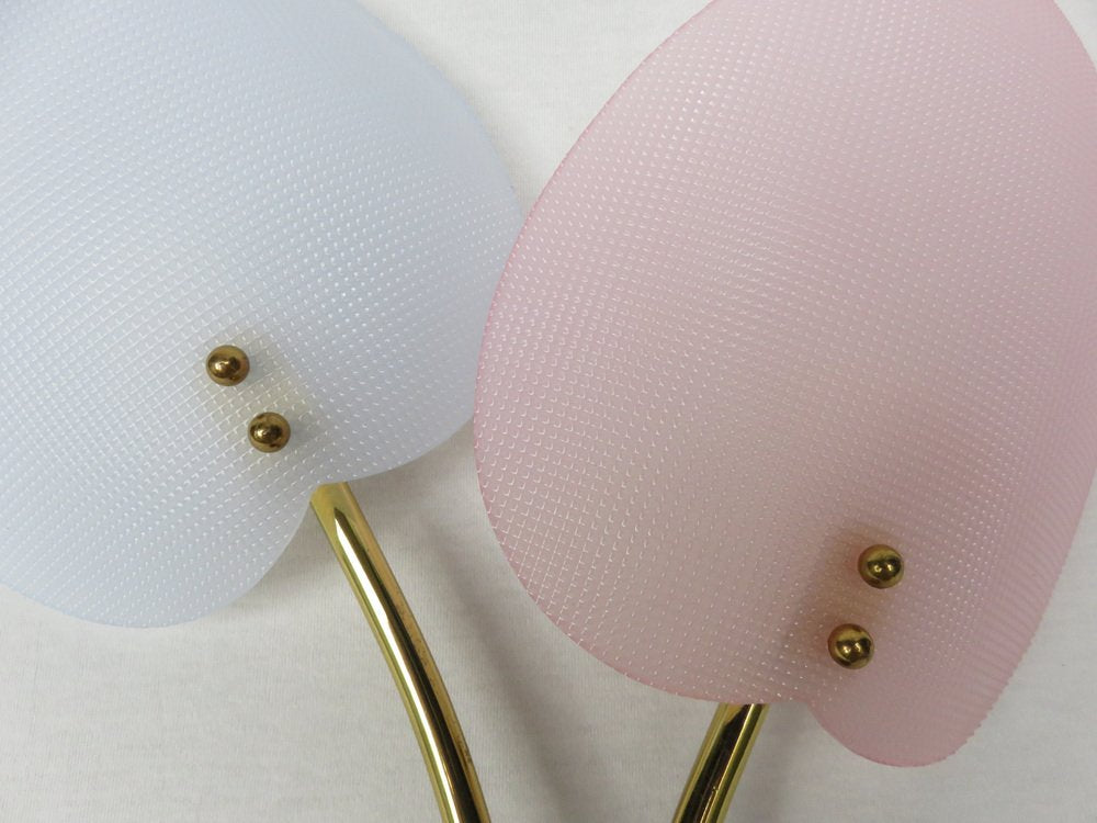 Floral Wall Lights in Acrylic Glass & Brass from Geru Lights, 1950s, Set of 2